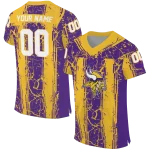 customized minnesota vikings rugged stripes purple jersey best selling