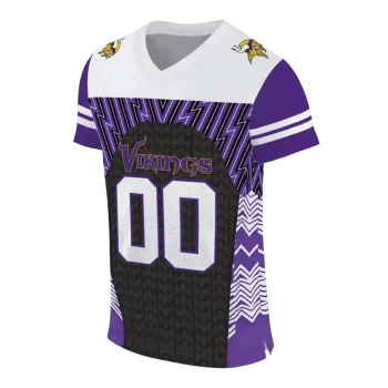 customized minnesota vikings tire arrows purple black white jersey fashion forward