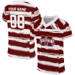 customized mississippi state bulldogs art stripe maroon jersey best selling
