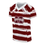 customized mississippi state bulldogs art stripe maroon jersey best selling
