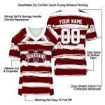 customized mississippi state bulldogs art stripe maroon jersey best selling