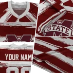customized mississippi state bulldogs art stripe maroon jersey best selling