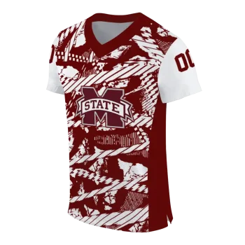 customized mississippi state bulldogs camo shatter maroon jersey fashion forward