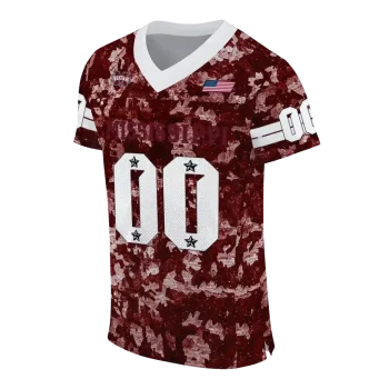 customized mississippi state bulldogs camouflage abstract maroon jersey fashion forward