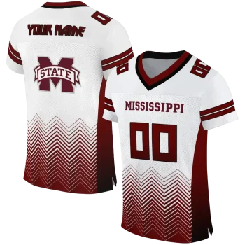 customized mississippi state bulldogs halftone sweep white black jersey best selling