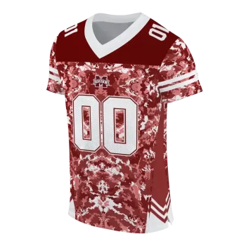 customized mississippi state bulldogs mirrored pattern maroon jersey fashion forward