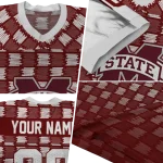 customized mississippi state bulldogs stacked rectangle maroon jersey best selling