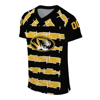 customized missouri tigers layered grids black jersey fashion forward