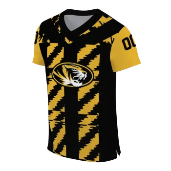 customized missouri tigers stripe block black jersey fashion forward