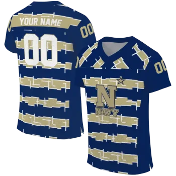 customized navy midshipmen layered grids blue jersey best selling