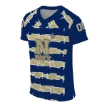 customized navy midshipmen layered grids blue jersey best selling
