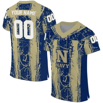 customized navy midshipmen rugged stripes blue jersey best selling