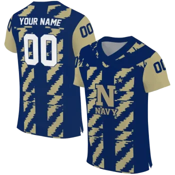 customized navy midshipmen stripe block blue jersey best selling