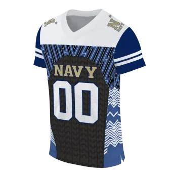 customized navy midshipmen tire arrows blue black white jersey fashion forward