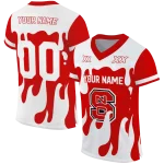 customized nc state wolfpack dripping flames red white jersey best selling