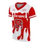 customized nc state wolfpack dripping flames red white jersey best selling