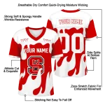 customized nc state wolfpack dripping flames red white jersey best selling