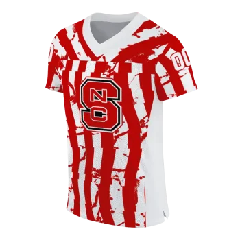 customized nc state wolfpack stripe splatter red jersey fashion forward