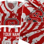 customized nc state wolfpack stripe splatter red jersey best selling