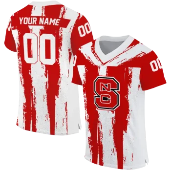 customized nc state wolfpack striped texture red jersey best selling