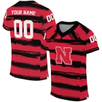 customized nebraska cornhuskers art stripe red jersey best selling