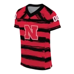 customized nebraska cornhuskers art stripe red jersey best selling