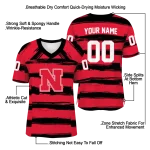 customized nebraska cornhuskers art stripe red jersey best selling