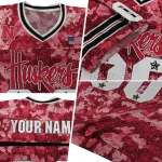 customized nebraska cornhuskers camouflage abstract red jersey best selling
