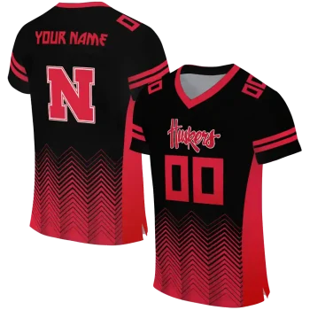 customized nebraska cornhuskers halftone sweep black jersey best selling