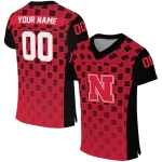 customized nebraska cornhuskers stacked rectangle red jersey best selling