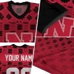 customized nebraska cornhuskers stacked rectangle red jersey best selling