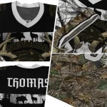 customized nevada wolf pack antler skull camouflage hunting jersey best selling