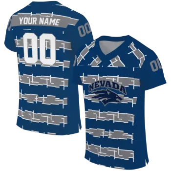 customized nevada wolf pack layered grids blue jersey best selling