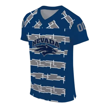 customized nevada wolf pack layered grids blue jersey fashion forward