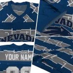 customized nevada wolf pack layered grids blue jersey best selling