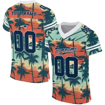customized new england patriots horizon palm sunset jersey best selling