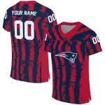 customized new england patriots stripe splatter blue jersey best selling