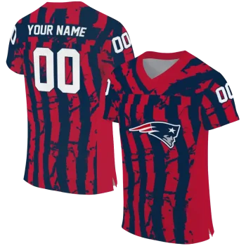 customized new england patriots stripe splatter blue jersey best selling