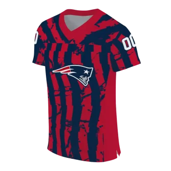 customized new england patriots stripe splatter blue jersey fashion forward