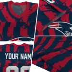 customized new england patriots stripe splatter blue jersey best selling