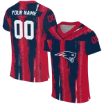 customized new england patriots striped texture blue jersey best selling
