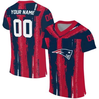 customized new england patriots striped texture blue jersey best selling