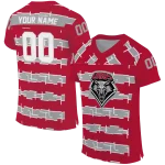 customized new mexico lobos layered grids red jersey best selling