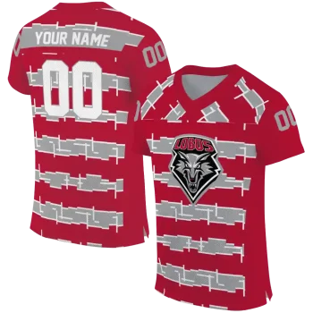 customized new mexico lobos layered grids red jersey best selling