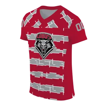 customized new mexico lobos layered grids red jersey fashion forward