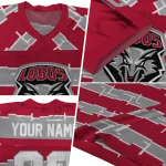 customized new mexico lobos layered grids red jersey best selling