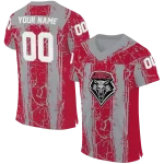 customized new mexico lobos rugged stripes red jersey best selling