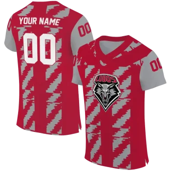 customized new mexico lobos stripe block red jersey best selling