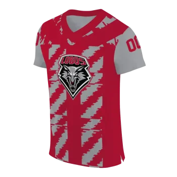 customized new mexico lobos stripe block red jersey fashion forward