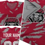 customized new mexico lobos stripe block red jersey best selling